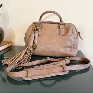 Lucky Brand Pink Leather Satchel with Tassel